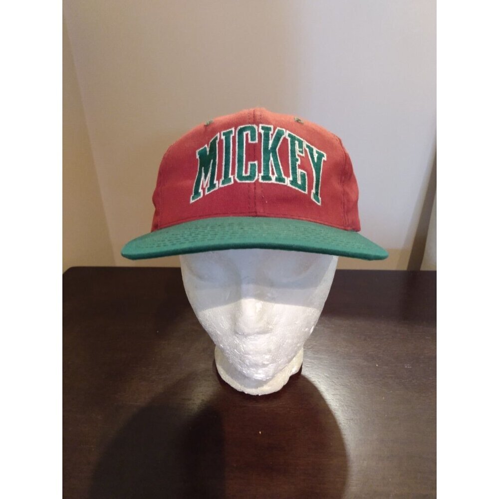 Vintage Mickey Mouse Snapback Hat Spell Out One Size 90s
